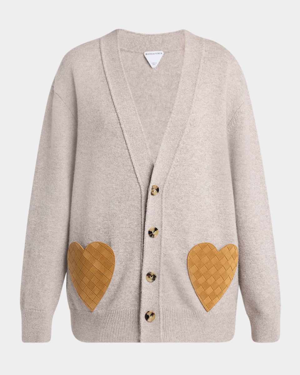 Intrecciato Suede Pocket Cashmere Cardigan